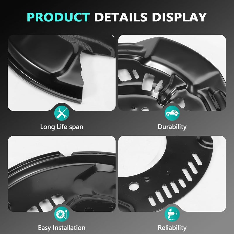 Gaogsiy Brake Dust Shield Cover Front Left and Right Fit Sequoia 2008-2022, Tundra 2007-2021 Replace 477030C031 47704-0C031 - Image 4
